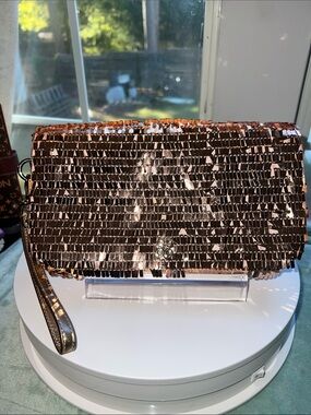 Coach  Evening Clutch Wristlet - Rose Gold in box